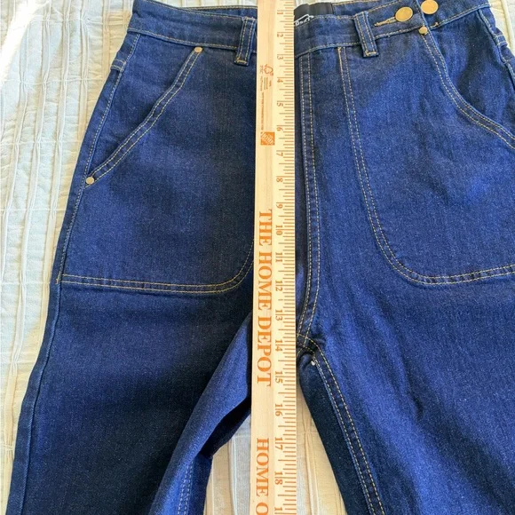 💙NEW Astro Bettie💙 1940s style Women's Dark Blue Denim Jeans - Picture 7 of 11